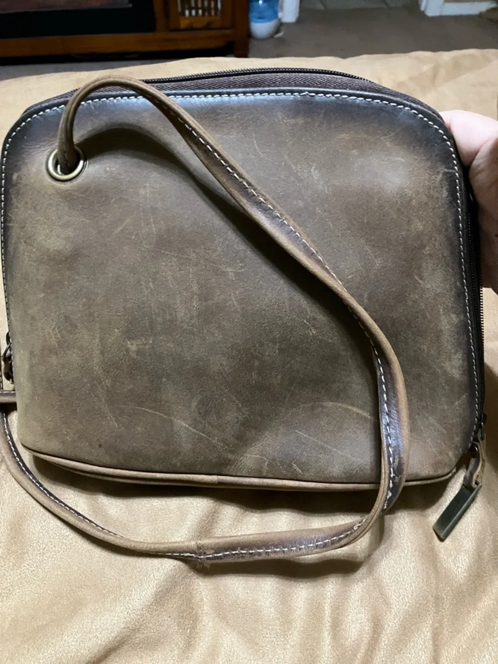 STS Ranchwear Two-Tone Brown and White Hair-On-Hide Crossbody